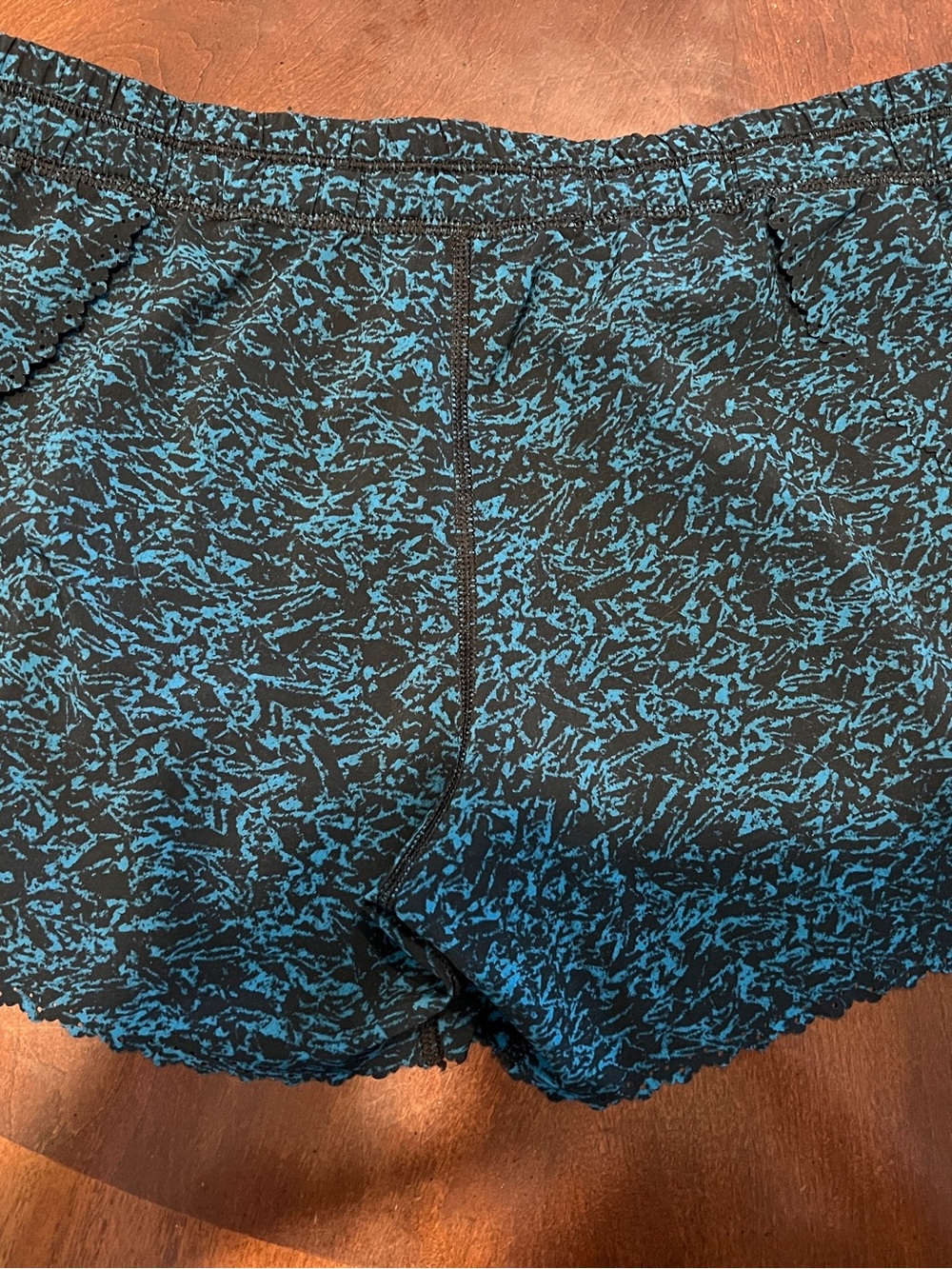 Women’s Lululemon Black and Teal Printed Shorts